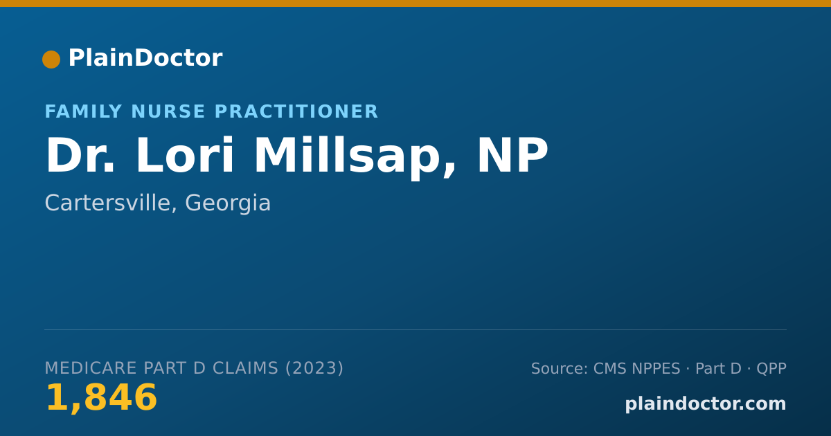 Shareable card for Lori Millsap, NP - Family Nurse Practitioner, Cartersville, GA