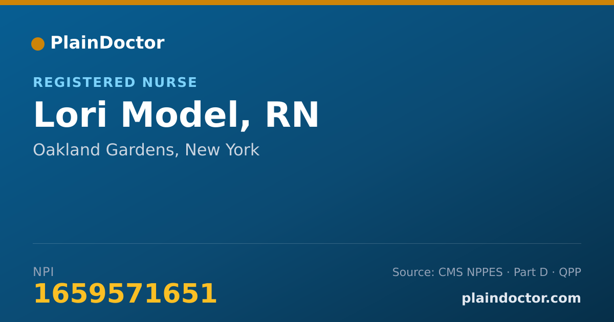Shareable card for Lori Model, RN - Registered Nurse, Oakland Gardens, NY