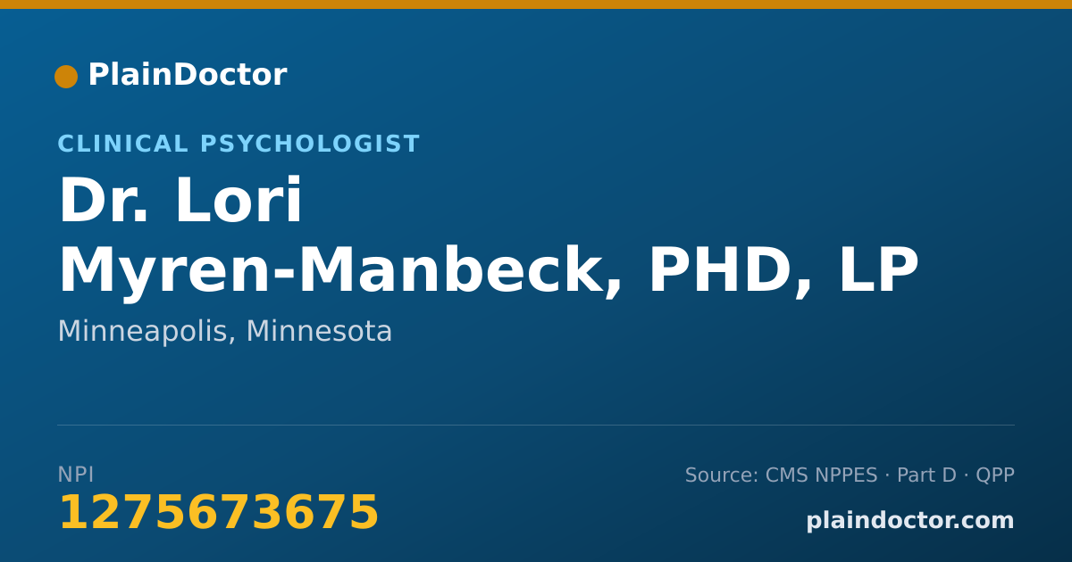 Shareable card for Lori Myren-Manbeck, PHD, LP - Clinical Psychologist, Minneapolis, MN