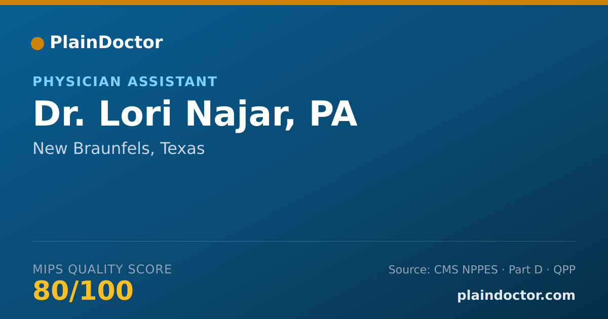 Shareable card for Lori Najar, PA - Physician Assistant, New Braunfels, TX