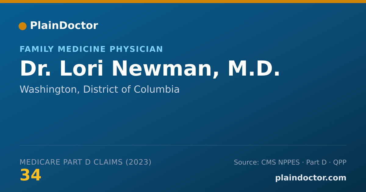 Shareable card for Lori Newman, M.D. - Family Medicine Physician, Washington, DC