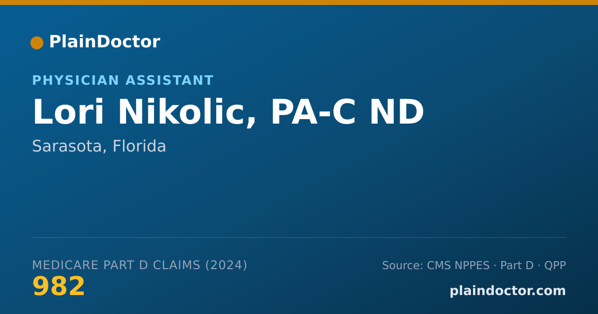 Shareable card for Lori Nikolic, PA-C ND - Physician Assistant, Sarasota, FL