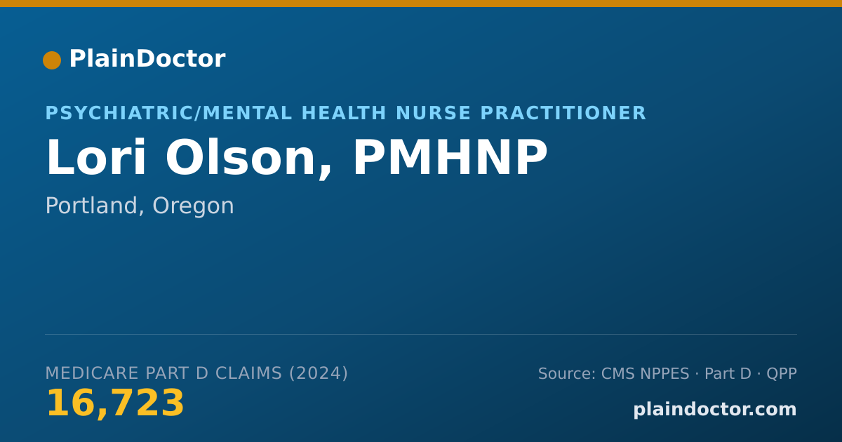 Shareable card for Lori Olson, PMHNP - Psychiatric/Mental Health Nurse Practitioner, Portland, OR