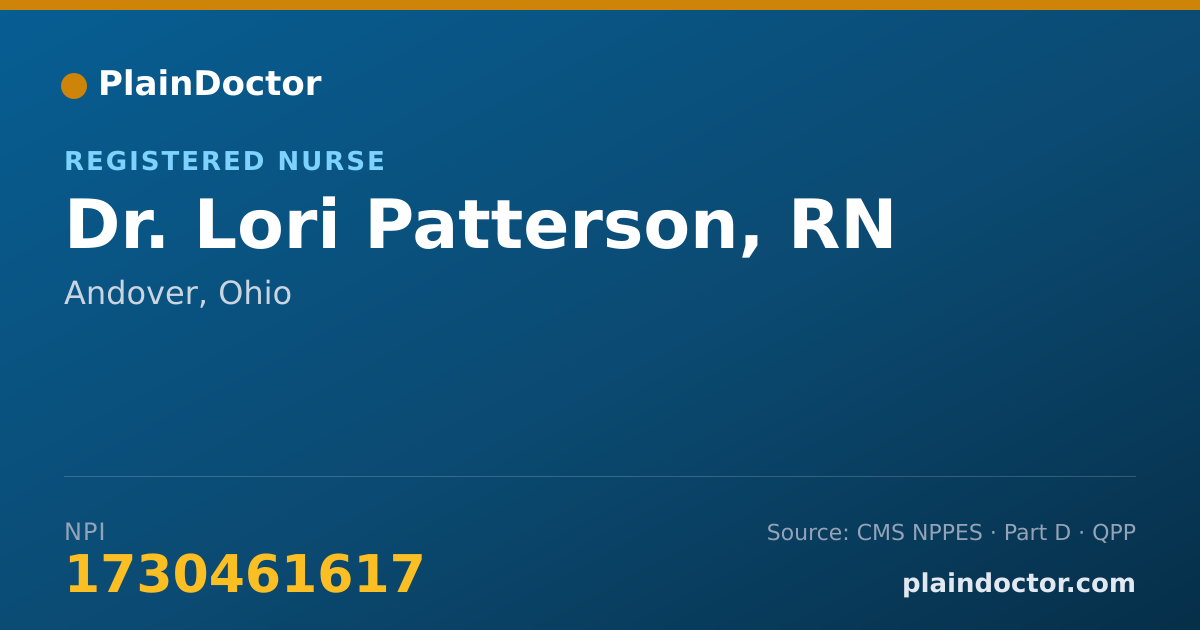 Shareable card for Lori Patterson, RN - Registered Nurse, Andover, OH