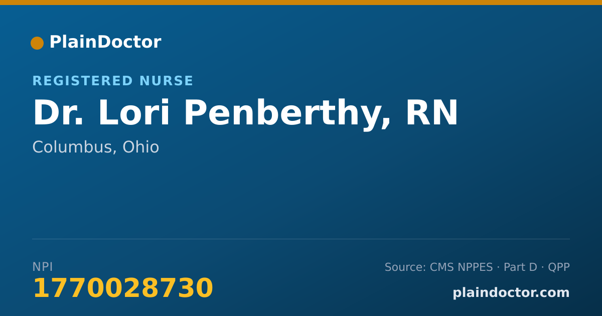 Shareable card for Lori Penberthy, RN - Registered Nurse, Columbus, OH