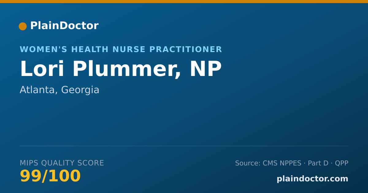 Shareable card for Lori Plummer, NP - Women's Health Nurse Practitioner, Atlanta, GA