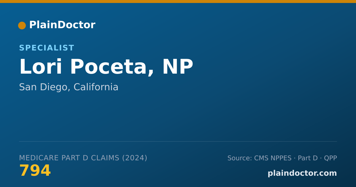 Shareable card for Lori Poceta, NP - Specialist, San Diego, CA