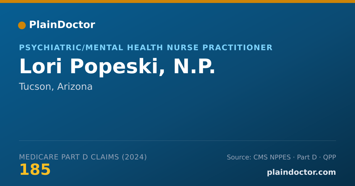 Shareable card for Lori Popeski, N.P. - Psychiatric/Mental Health Nurse Practitioner, Tucson, AZ
