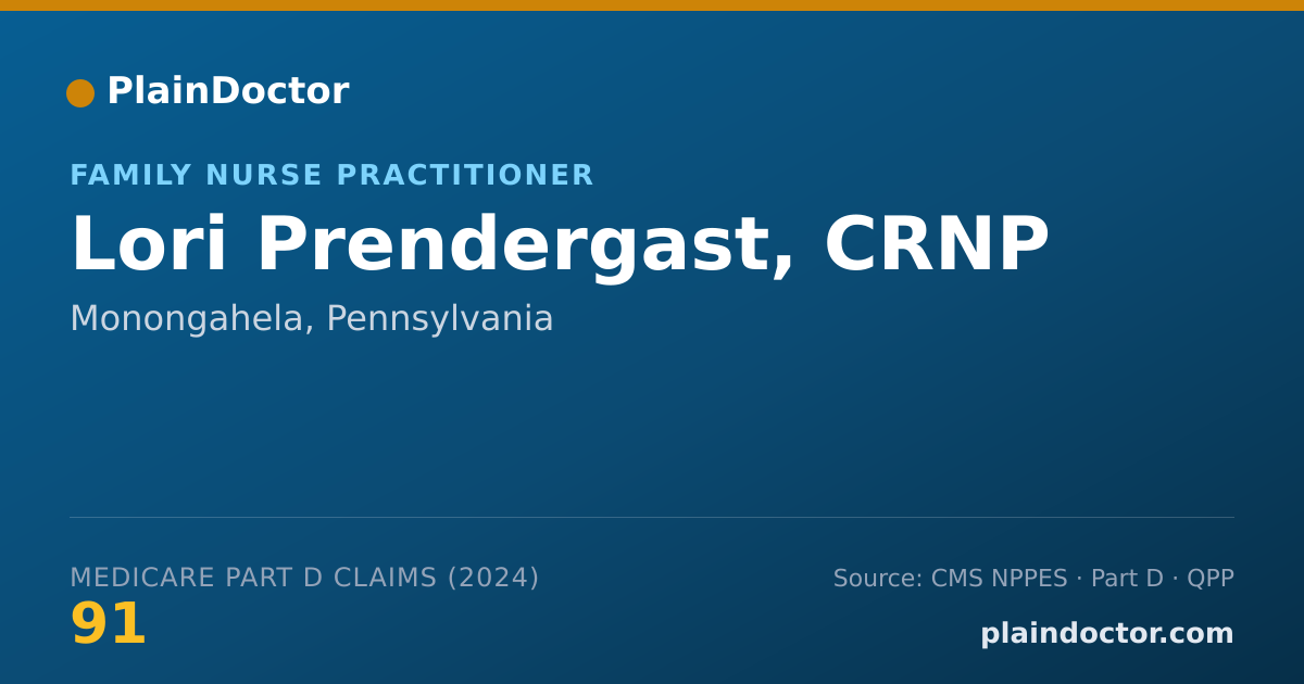 Shareable card for Lori Prendergast, CRNP - Family Nurse Practitioner, Monongahela, PA