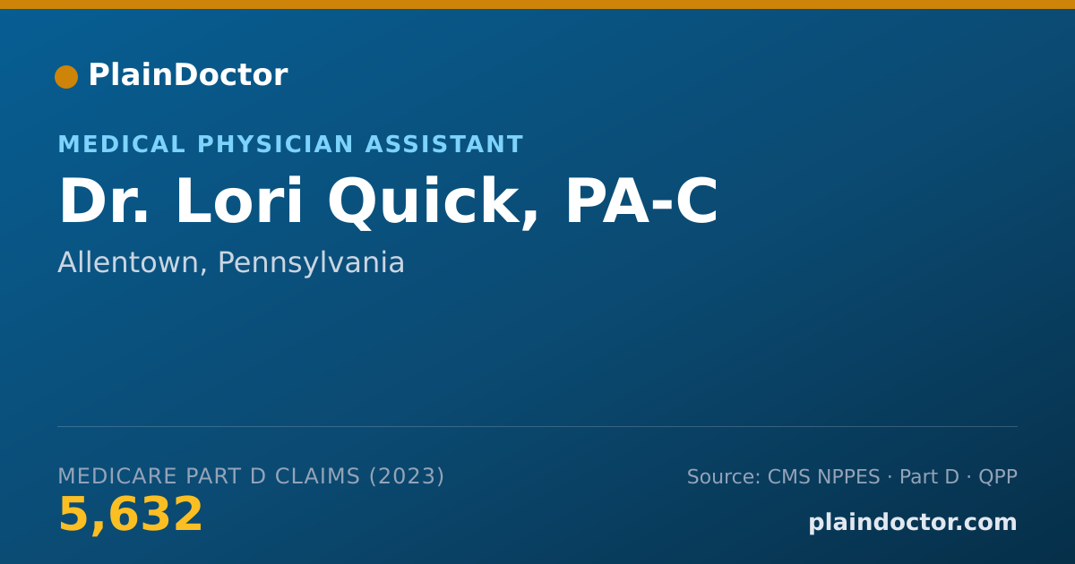 Shareable card for Lori Quick, PA-C - Medical Physician Assistant, Allentown, PA