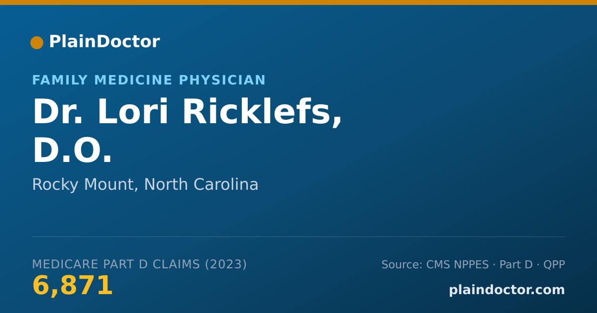 Shareable card for Lori Ricklefs, D.O. - Family Medicine Physician, Rocky Mount, NC