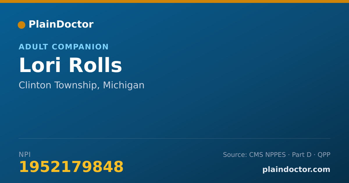 Shareable card for Lori Rolls - Adult Companion, Clinton Township, MI