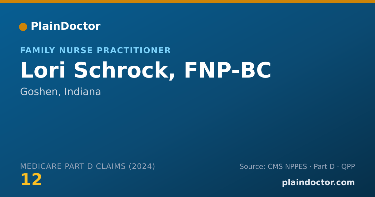 Shareable card for Lori Schrock, FNP-BC - Family Nurse Practitioner, Goshen, IN