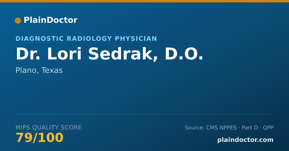 Shareable card for Lori Sedrak, D.O. - Vascular & Interventional Radiology Physician, Plano, TX