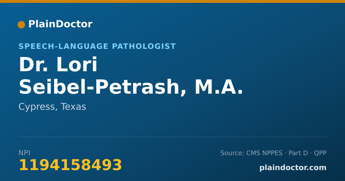 Shareable card for Lori Seibel-Petrash, M.A. - Speech-Language Pathologist, Cypress, TX