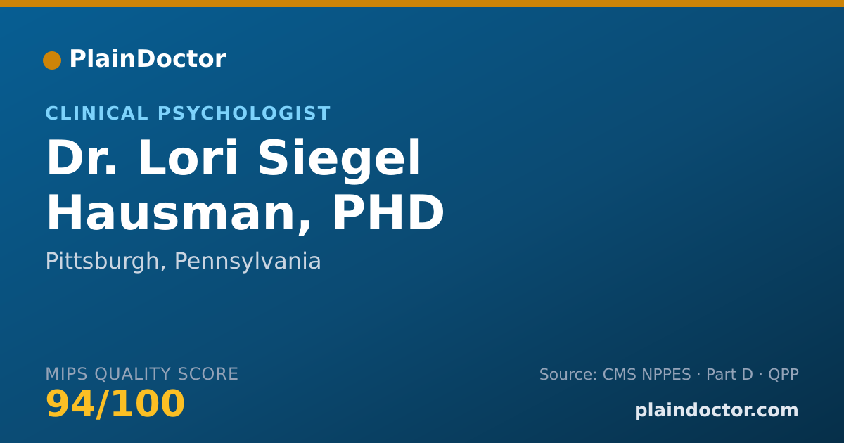 Shareable card for Lori Siegel Hausman, PHD - Clinical Psychologist, Pittsburgh, PA