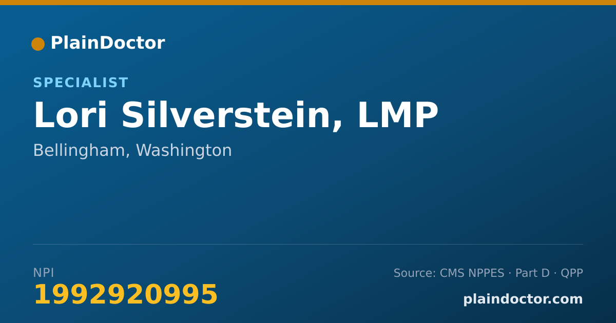 Shareable card for Lori Silverstein, LMP - Specialist, Bellingham, WA