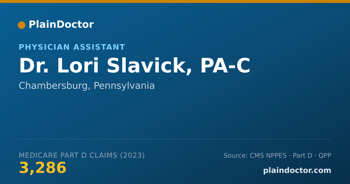 Shareable card for Lori Slavick, PA-C - Physician Assistant, Chambersburg, PA
