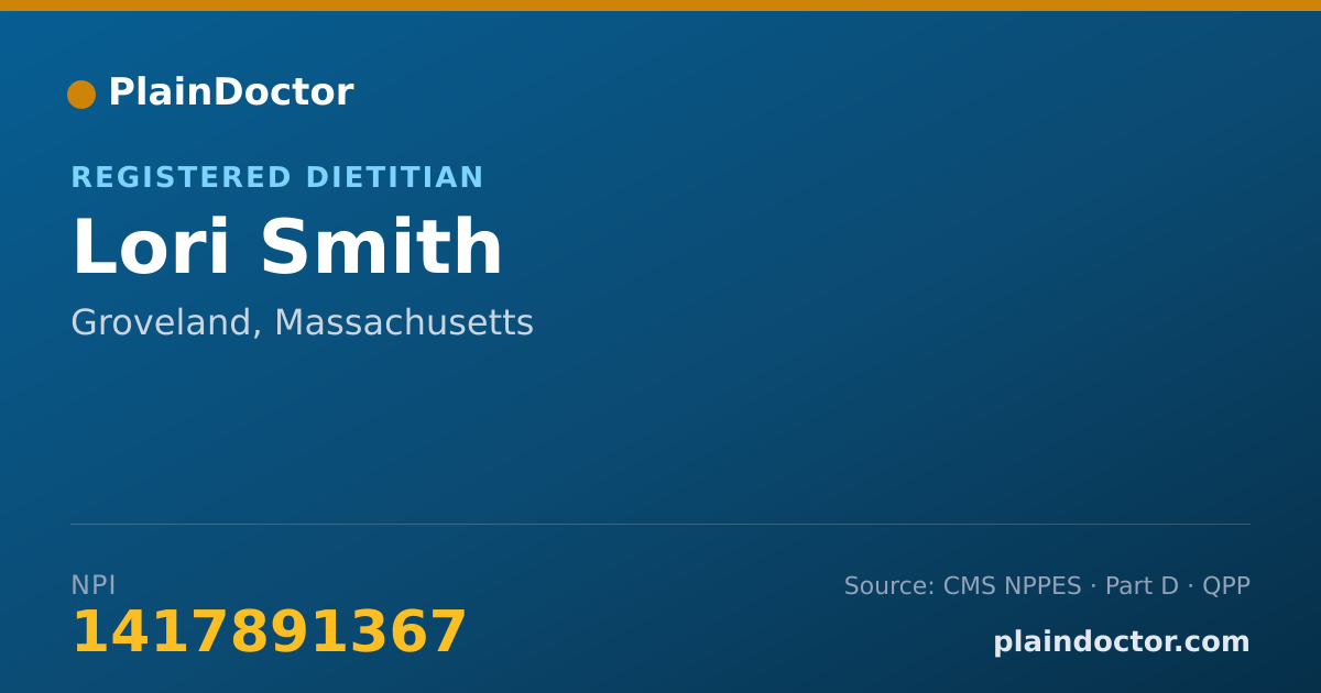 Shareable card for Lori Smith - Registered Dietitian, Groveland, MA