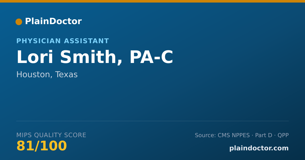 Shareable card for Lori Smith, PA-C - Physician Assistant, Houston, TX