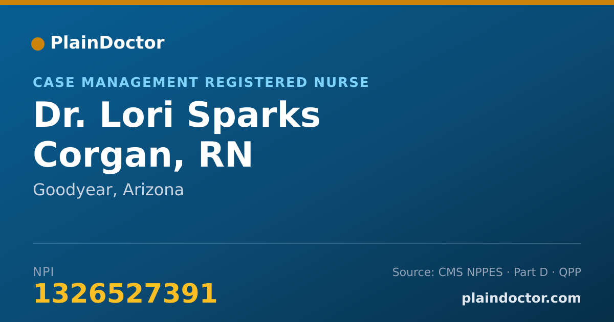 Shareable card for Lori Sparks Corgan, RN - Case Management Registered Nurse, Goodyear, AZ
