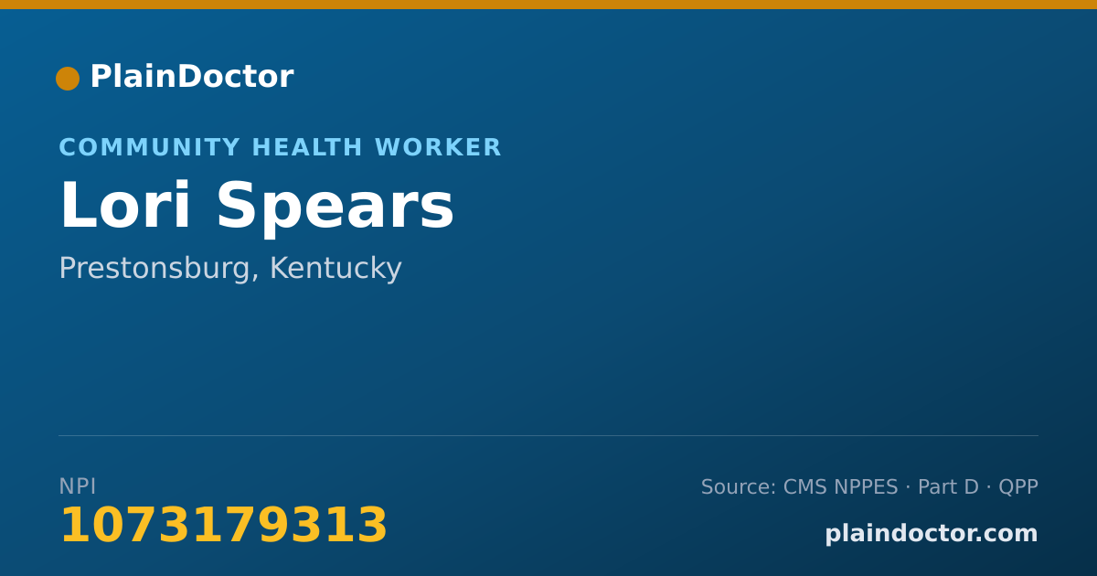 Shareable card for Lori Spears - Community Health Worker, Prestonsburg, KY