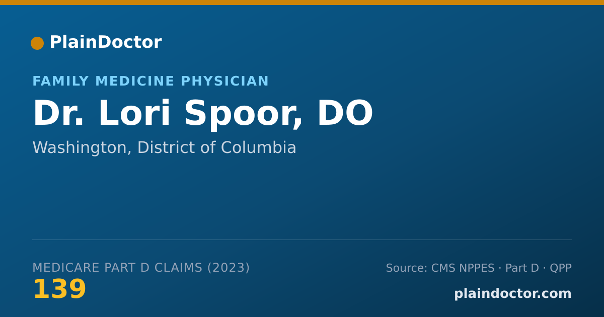 Shareable card for Lori Spoor, DO - Family Medicine Physician, Washington, DC