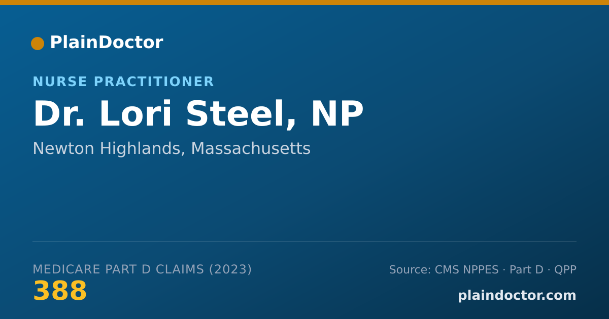 Shareable card for Lori Steel, NP - Nurse Practitioner, Newton Highlands, MA