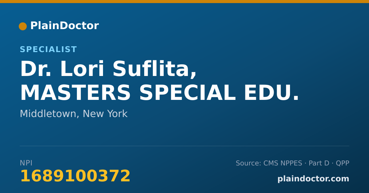 Shareable card for Lori Suflita, MASTERS SPECIAL EDU. - Specialist, Middletown, NY