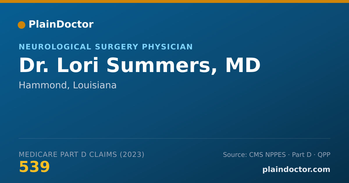 Shareable card for Lori Summers, MD - Neurological Surgery Physician, Hammond, LA