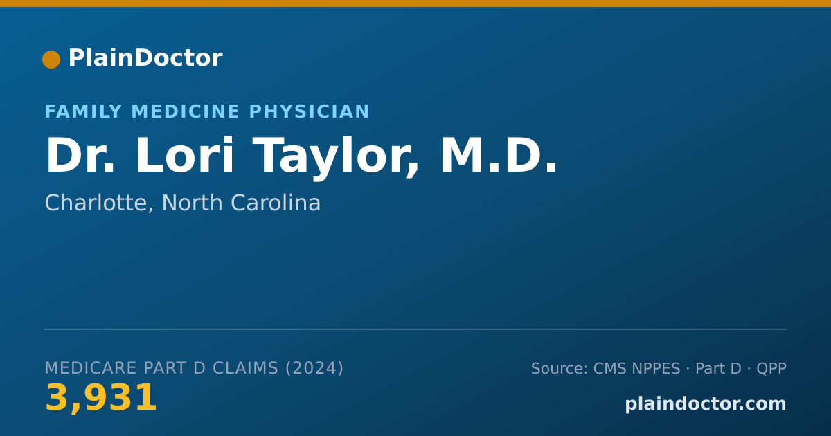Shareable card for Lori Taylor, M.D. - Family Medicine Physician, Charlotte, NC