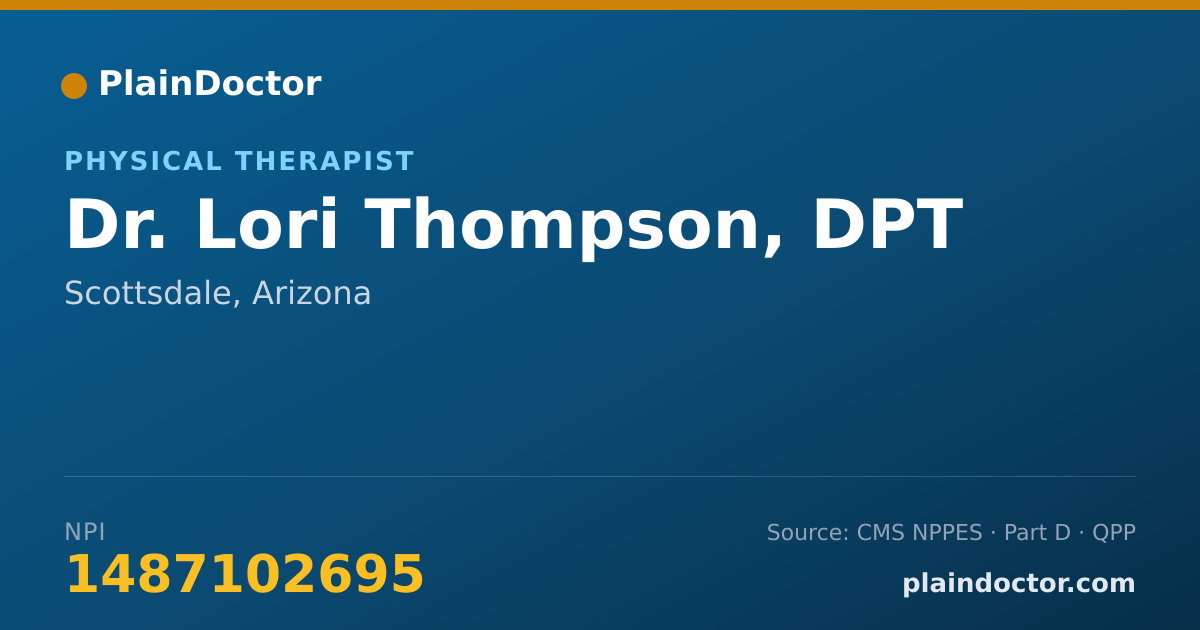 Shareable card for Lori Thompson, DPT - Physical Therapist, Scottsdale, AZ