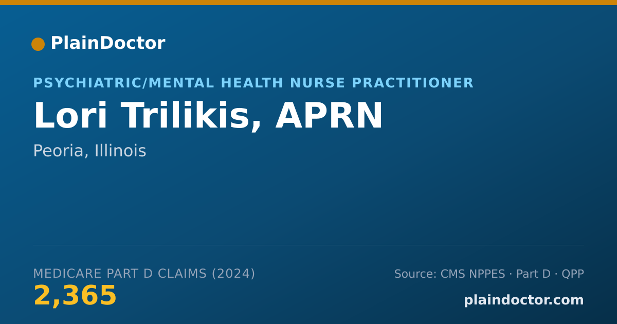 Shareable card for Lori Trilikis, APRN - Psychiatric/Mental Health Nurse Practitioner, Peoria, IL
