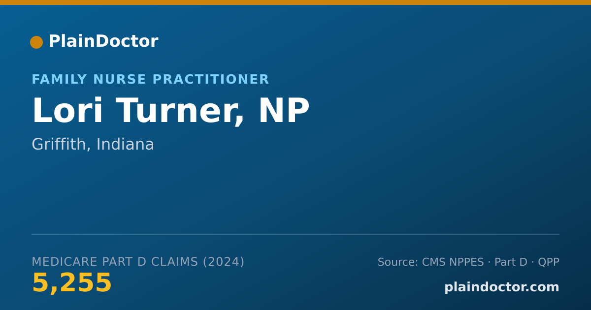 Shareable card for Lori Turner, NP - Family Nurse Practitioner, Griffith, IN