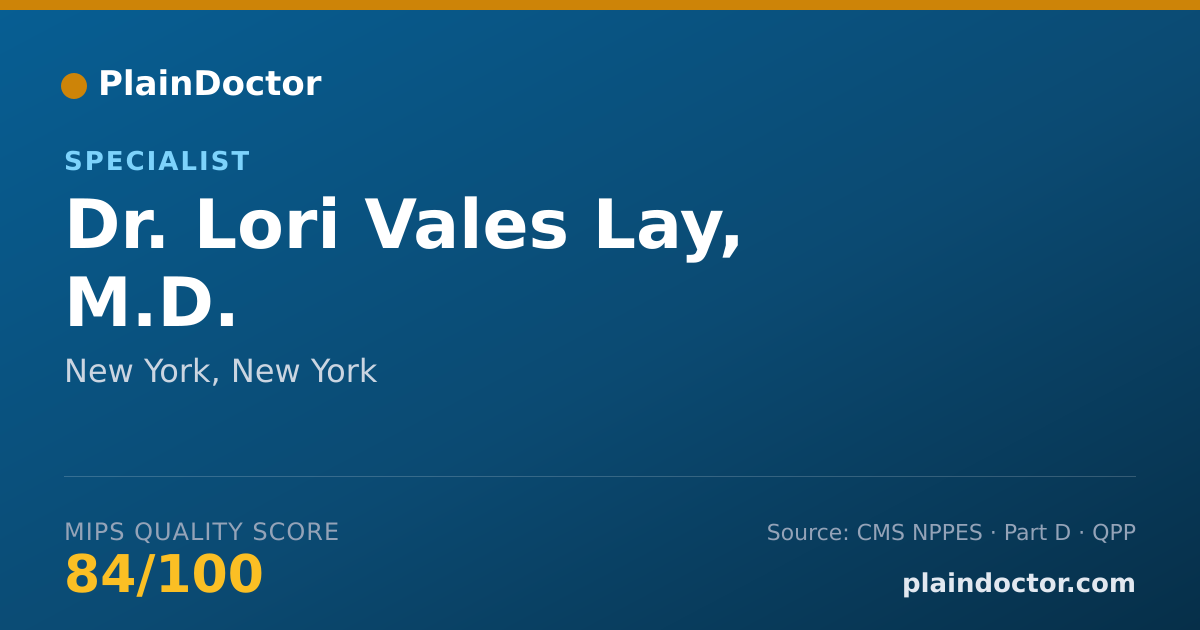 Shareable card for Lori Vales Lay, M.D. - Internal Medicine Physician, New York, NY