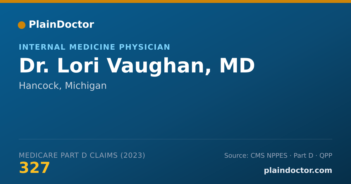 Shareable card for Lori Vaughan, MD - Internal Medicine Physician, Hancock, MI