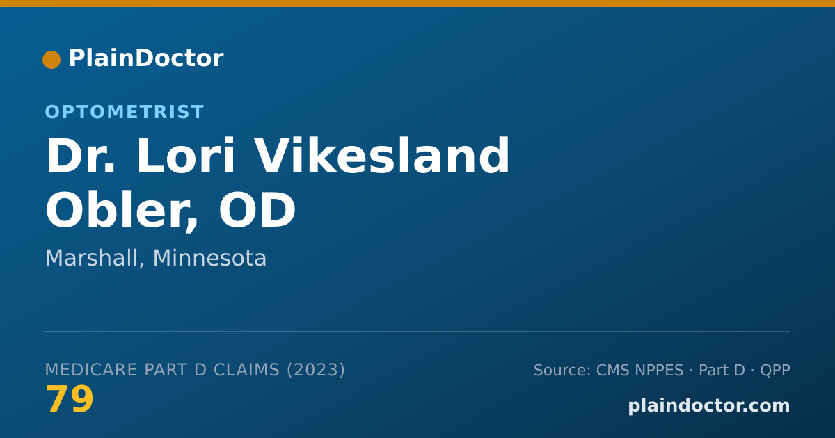 Shareable card for Lori Vikesland Obler, OD - Optometrist, Marshall, MN