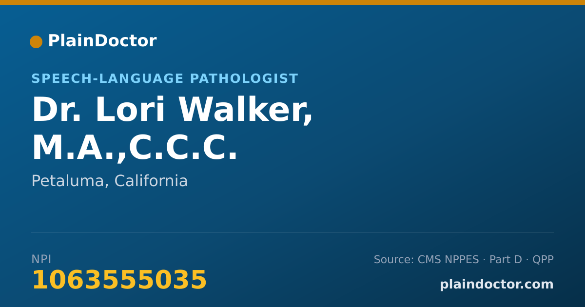 Shareable card for Lori Walker, M.A.,C.C.C. - Speech-Language Pathologist, Petaluma, CA