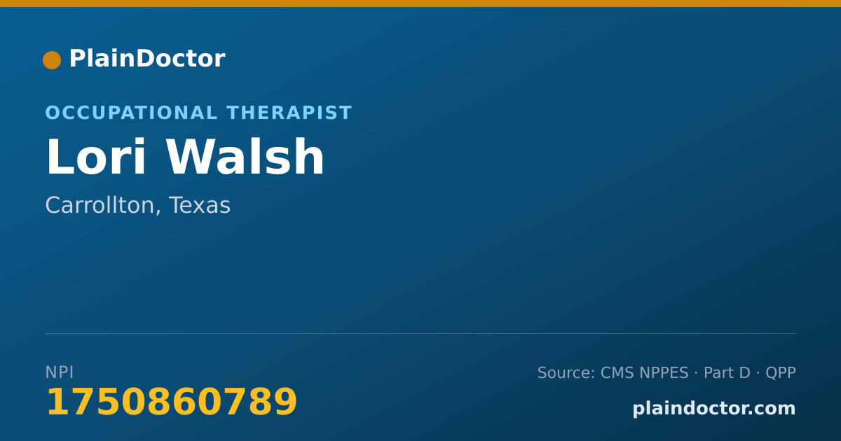 Shareable card for Lori Walsh - Occupational Therapist, Carrollton, TX