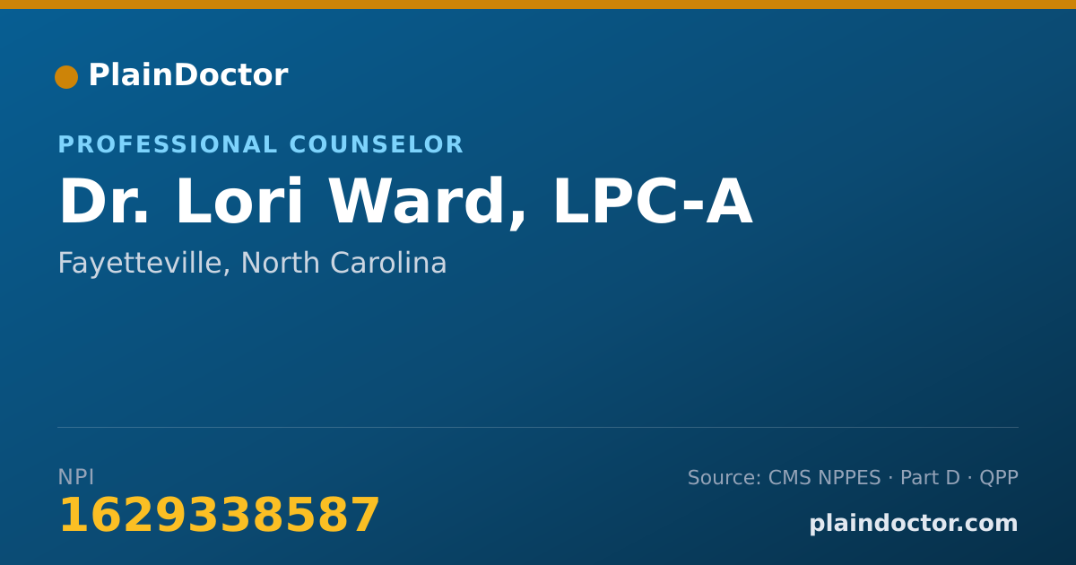 Shareable card for Lori Ward, LPC-A - Professional Counselor, Fayetteville, NC