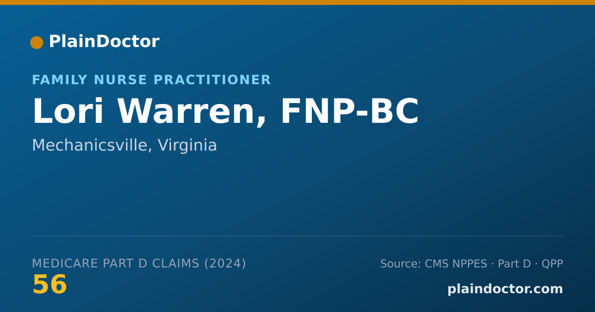 Shareable card for Lori Warren, FNP-BC - Family Nurse Practitioner, Mechanicsville, VA