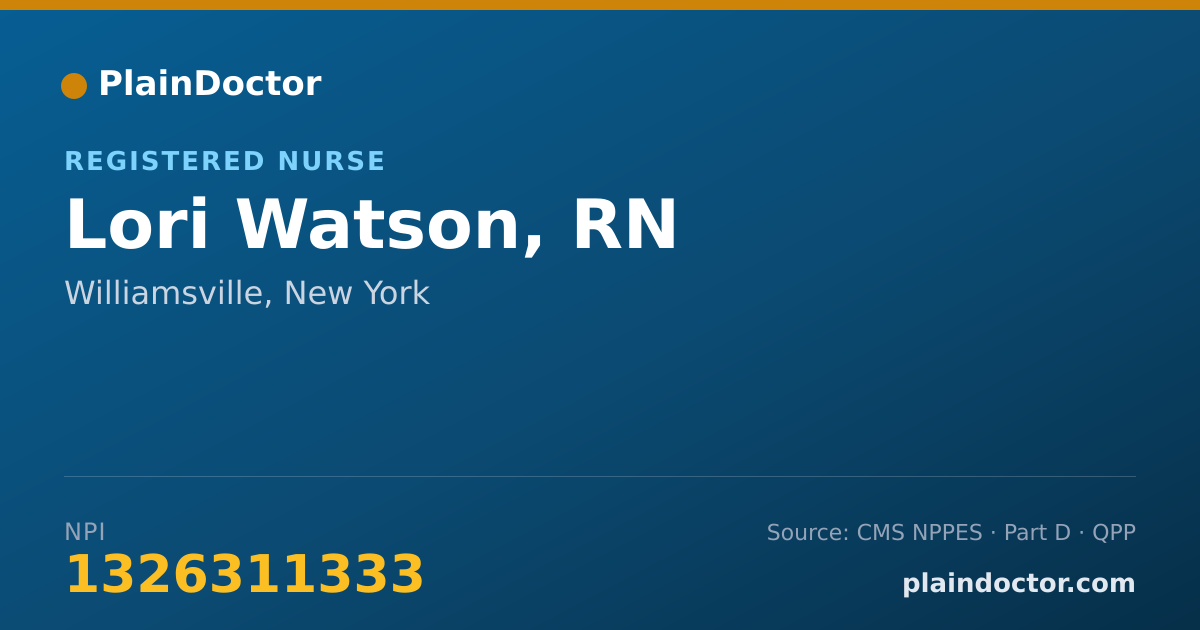 Shareable card for Lori Watson, RN - Registered Nurse, Williamsville, NY