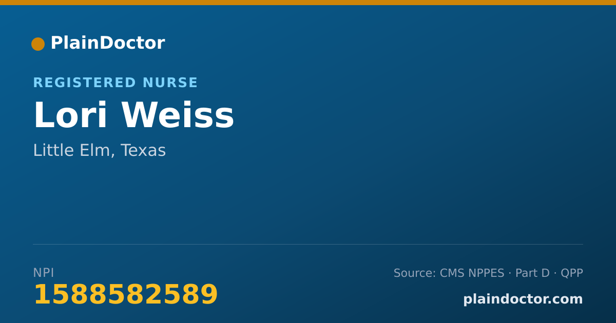 Shareable card for Lori Weiss - Registered Nurse, Little Elm, TX