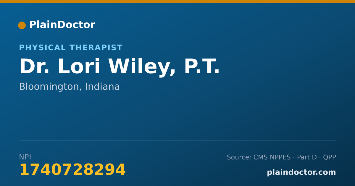 Shareable card for Lori Wiley, P.T. - Physical Therapist, Bloomington, IN