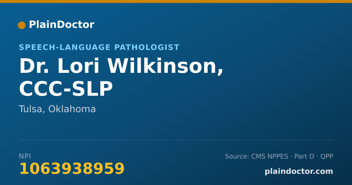 Shareable card for Lori Wilkinson, CCC-SLP - Speech-Language Pathologist, Tulsa, OK
