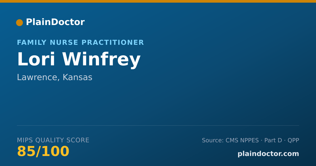 Shareable card for Lori Winfrey - Family Nurse Practitioner, Lawrence, KS