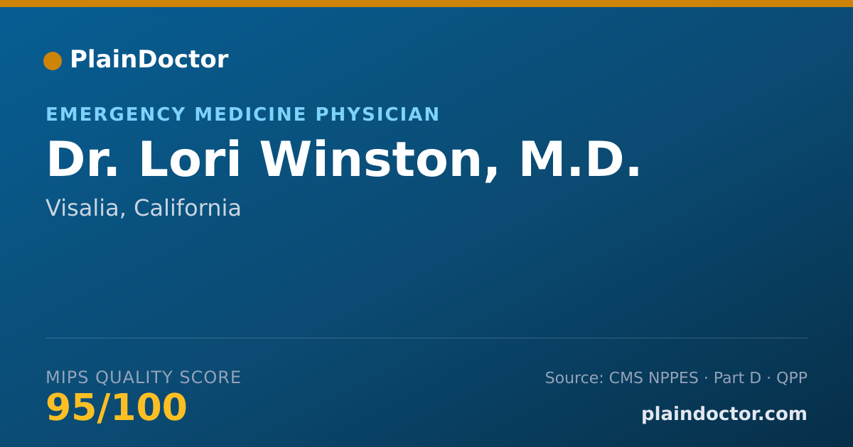 Shareable card for Lori Winston, M.D. - Emergency Medicine Physician, Visalia, CA