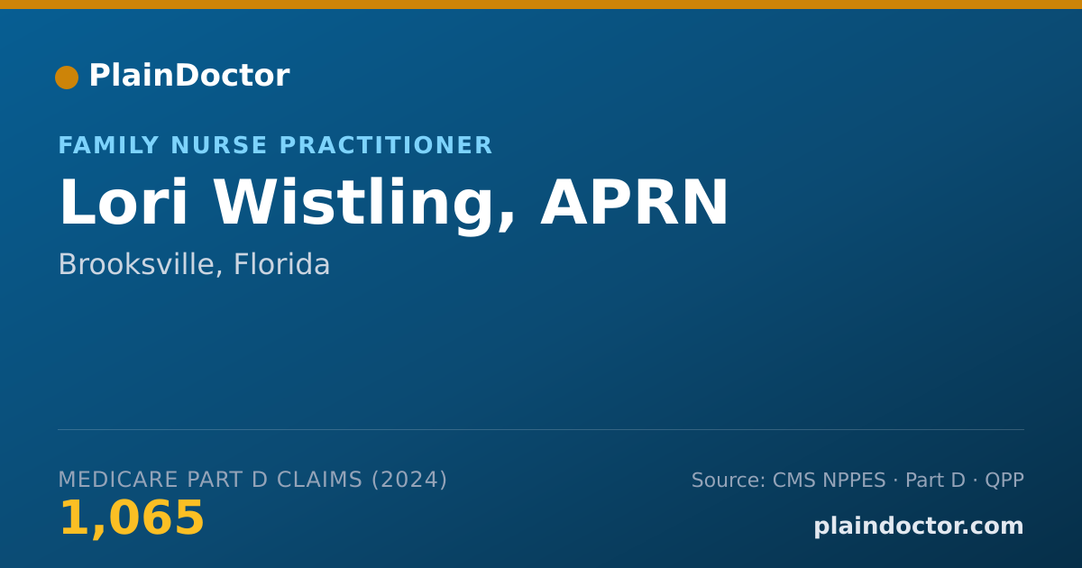 Shareable card for Lori Wistling, APRN - Family Nurse Practitioner, Brooksville, FL