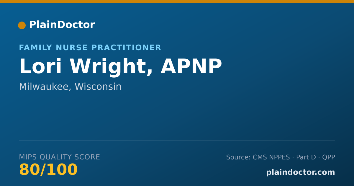Shareable card for Lori Wright, APNP - Family Nurse Practitioner, Milwaukee, WI