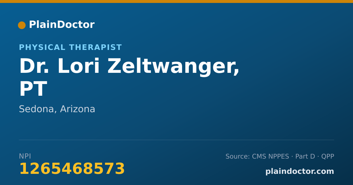 Shareable card for Lori Zeltwanger, PT - Physical Therapist, Sedona, AZ